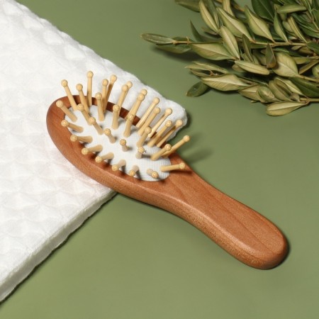 Comb-mini massage, wooden, 4 × 11.5 cm, color "light wood"-1