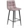 Baric stool for metal/velor, black/pink 43x42x93 cm