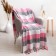 Picnic plaid 140x200 cm, white-pink-gray, cotton 20%, pan 40%, polyester 40%