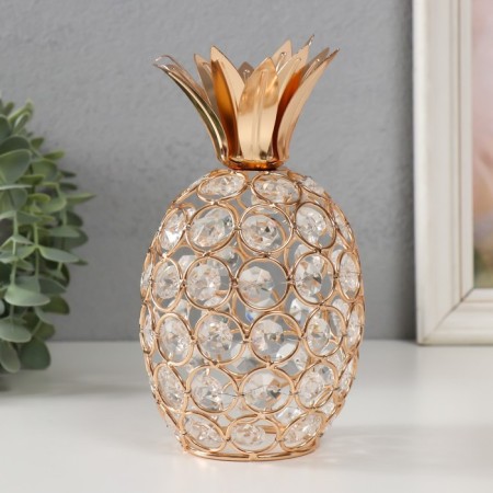 Souvenir metal, acrylic "Pineapp" gold 11.5x11.5x17 cm