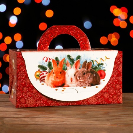 Gift box "Rabbits", 16.5 x 33 x 16.5 cm