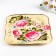 Zhostovsky tray "pink flowers", white, with copyright painting, 30x23 cm