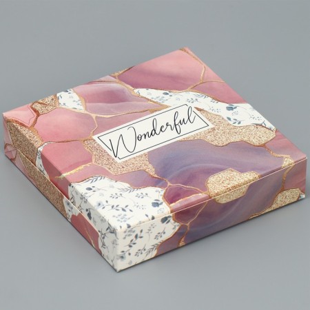 Confectionery packaging, box "Wonderful", 14 x 14 x 3.5 cm