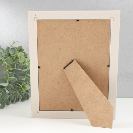 Photo frame plastic 15x20 cm "Rombs. Texture of wood" white 23.5x18.5 cm-3