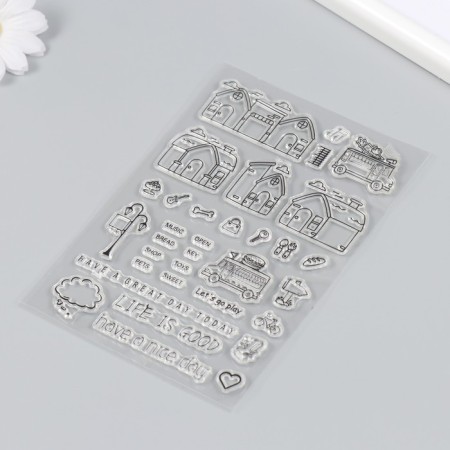 Stamp for creativity Silicon "City Life" 16x11 cm-1