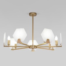Ceiling Lamp EUROSVET MARBLE 60158/7, E14, 7x40W, 730x730 mm, brass color