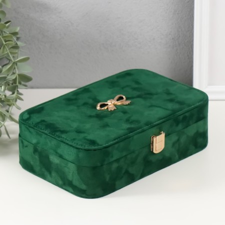 Textile box for jewelry "Bant" Emerald 22x14.5x7 cm