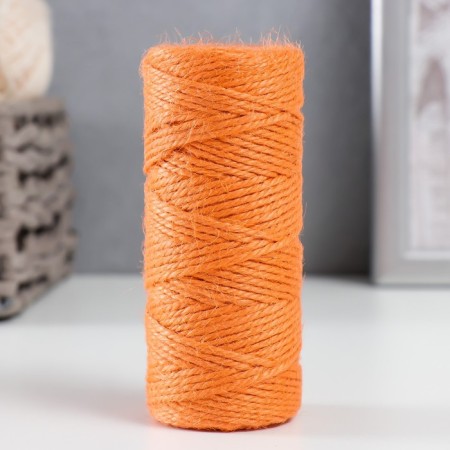 Yarn 100% juts "orange" 50 meters 4x4x10 cm