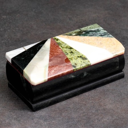 Casket "Mosaika" 15x7x5.5 cm, coil, krenoid, lmasitis, pupilcite, marble