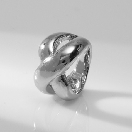 Ring metal "Trend" Infinity, volume, color silver, size 18-2