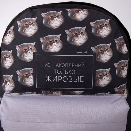 School youth backpack, lightning department, n/pocket, “cat”, black, 33x13x37-7