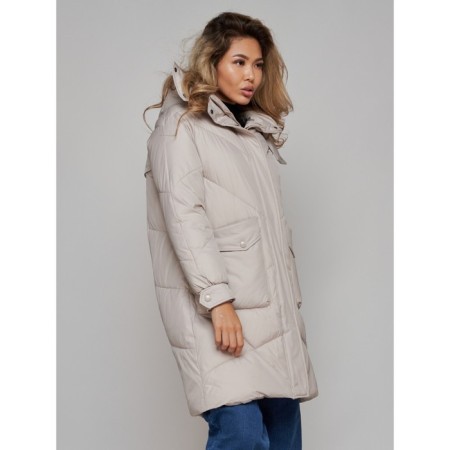 Coat insulated winter feminine, size 42, color light gray-8