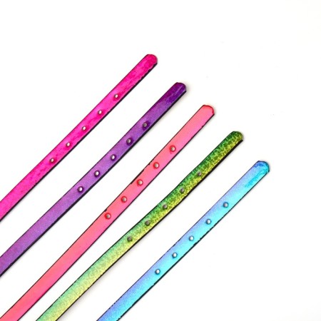 Rainbow varnish collar, 30 x 1 cm, red-8