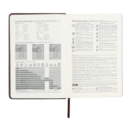 Diary of Leduced A5, 160 Escalada sheets, hard -leather cover, perforation, pancake embossing, lies, cream block 70g/m2, brown-7