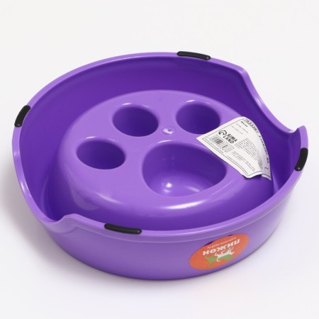 Laping bowl for slow feeding "Paw", 18.5 x 17.5 x 5 cm, purple-2