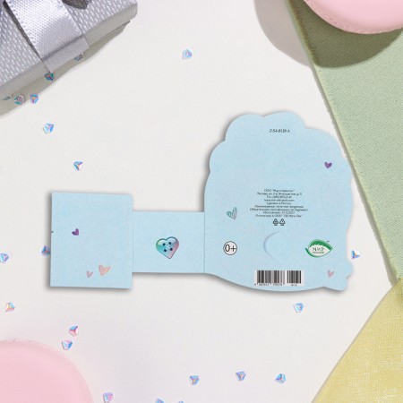 Mini-postcard "March 8! For you!" glitter, box, 13x13.5 cm-3