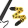Music Life guitar belt, 60-117x5 cm, skulls on yellow