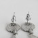 Hanging earrings with rhinestones "drop" motives ethnic, black color in black silver, 7 cm