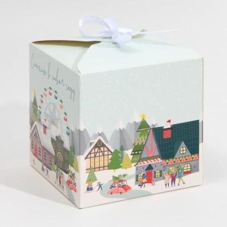 Folding box "City of New Year", 12 x 12 x 12 cm, new year-1