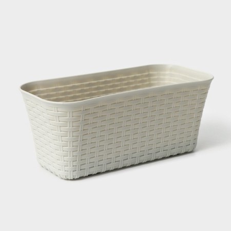 Balcony box "Rotang", 38.5 cm, white color
