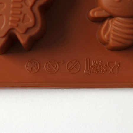 The form for decorations of the share "insects", silicone, 22 × 11.5 × 2 cm, 8 cells, brown color-5