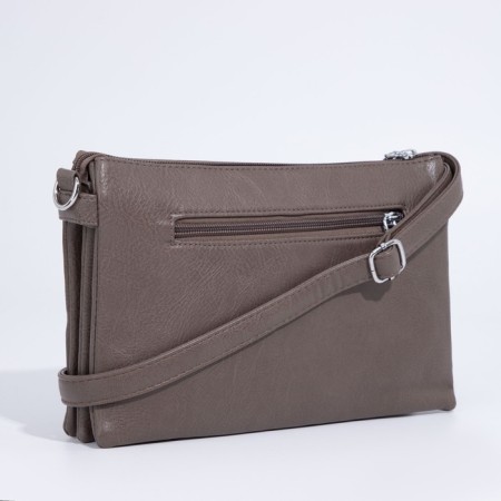 Bag Cross-Bodi with a zipper, khaki color-1