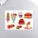 Tattoo on the body color "Sweets. Desserts" 11.5x8 cm, mix
