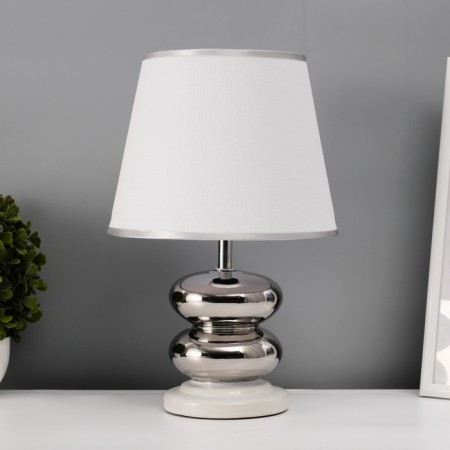 Traffic lamp with lampshade Risalux "dew", 1 × 40 W, E27, white/chrome, 20 × 20 × 32 cm-2
