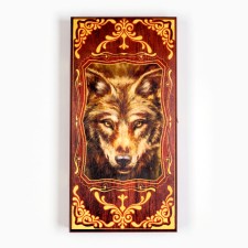 Wooden backgammon with checkers 