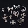 Figures for the design of the nails "Gothic", voluminous, metal, silver color