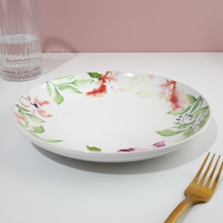 Ceramic “Watercolor” plate, 22.5 cm, white color-3