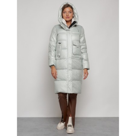 Coat insulated winter female, size 40, color light green-4
