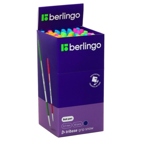 Balloon handle Berlingo "Tribase Grip Show", 0.7 mm, flu, blue, mix-5