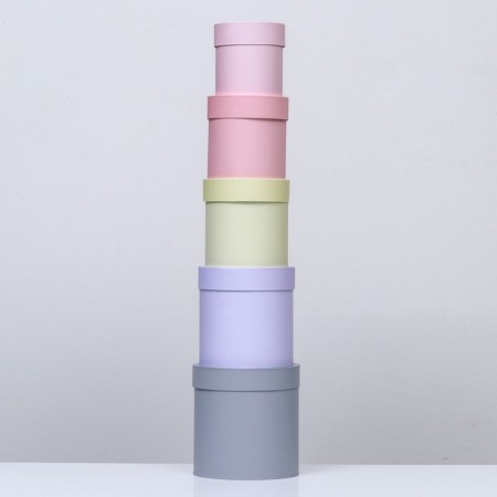 Set of round boxes 5 in 1 "haze" 20 x 20 - 13 x 13-2