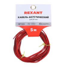 Acoustic REXANT cable, 2 x 0.25 mm², red-black, mini-Bukhta, 5 m