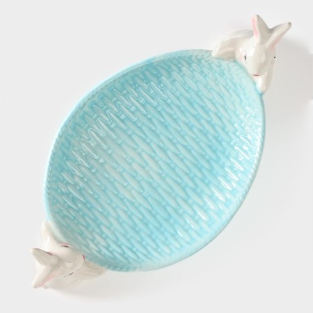 Serving share "Bunny", 30 × 16.5 × 10 cm, blue color-2
