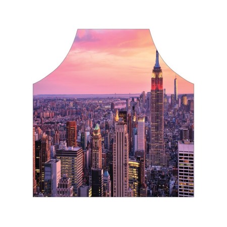 Apron kitchen with a photo print “Flight over skyscrapers”, adjustable, size OS-2