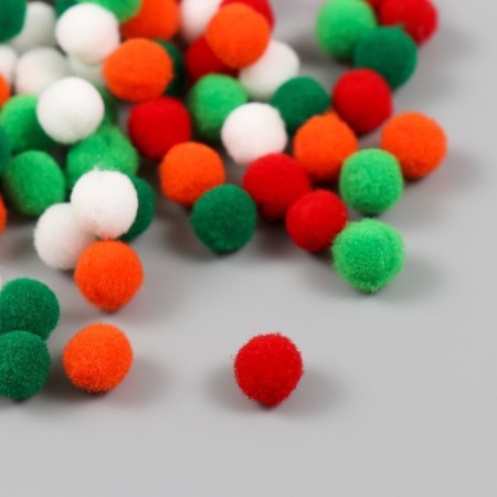 Pompons, 8 mm, 100 pcs/pack, 100% polyester, associates-1