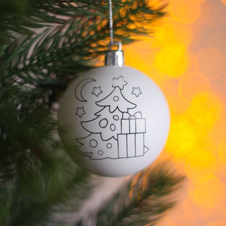 New Year's Christmas tree decoration for coloring "New Year! Christmas tree ", d = 5.5 cm-1