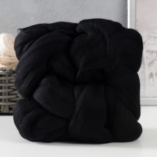 Fasting wool 100% thin merino wool 100g (02 black)