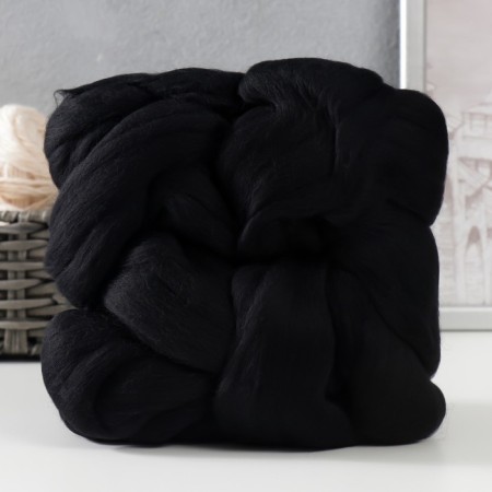 Fasting wool 100% thin merino wool 100g (02 black)