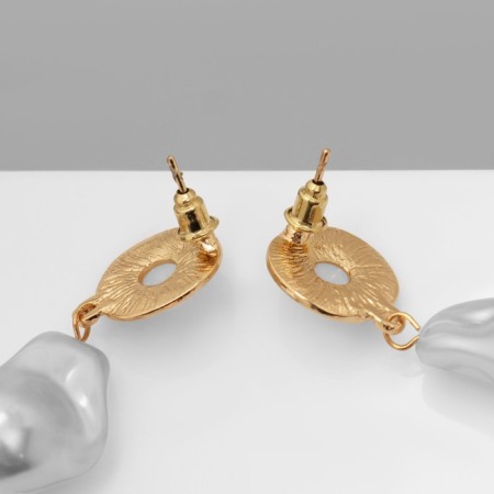 Earrings with pearls "abstraction" reverence of mini, color gold-3