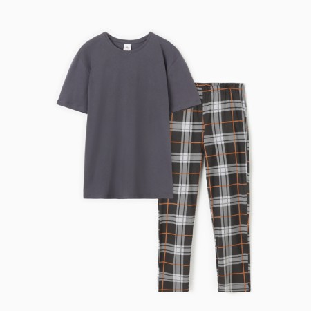 Male pajamas (T-shirt/pants), dark gray color, size 46