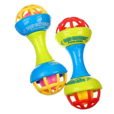The rattle "Bright dumbbell", with elastic elements-3