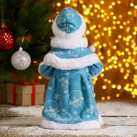 Snow Maiden "Blue fur coat, with a staff" with backlight, moves, 30 cm, blue-2