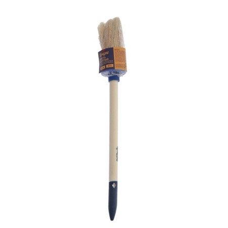Round tundra, natural bristles, wooden handle, No. 6, 30 mm-4