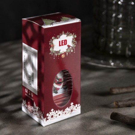 LED figure “Lantern with Santa Claus” 5.5 × 13 × 5.5 cm, plastic, batteries AG13x3, glow warm white-3
