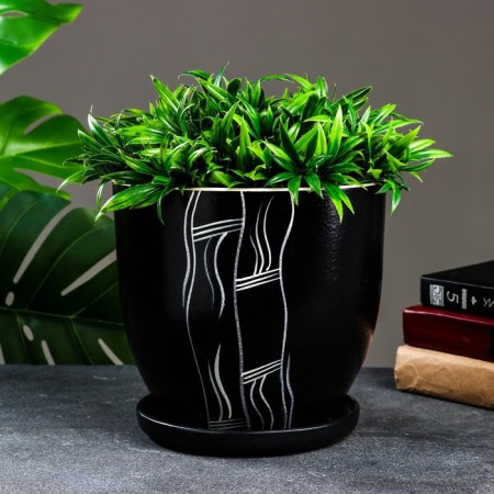 Flower pot "sophistication" black, 4.7 liters