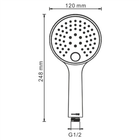 Shower watering can Wasserkraft A207, 3 modes, ABS plastic, gold-1