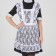 School apron with straps and bottom, guipure, flowers, p. 42-50, white color
